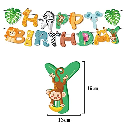 🐯🌿 Happy Birthday Jungle Safari Wild Animal Theme Banner – Multicolour