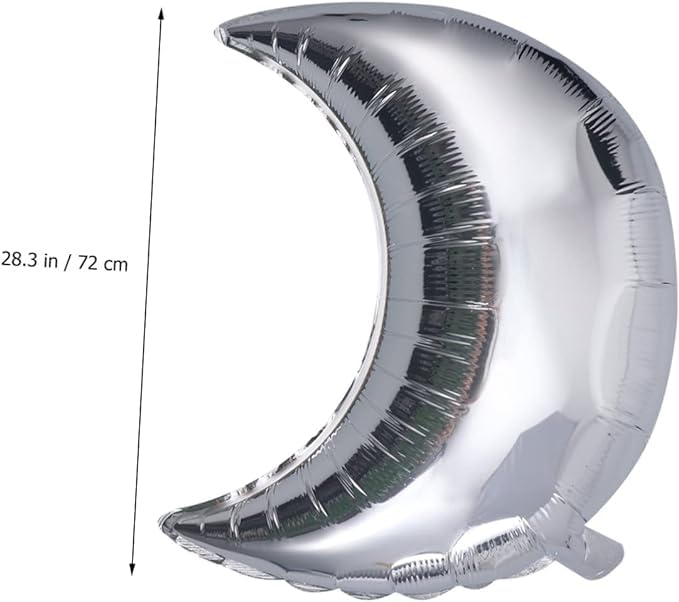 Moon Shaped Foil Balloon – Silver (Pack of 1)