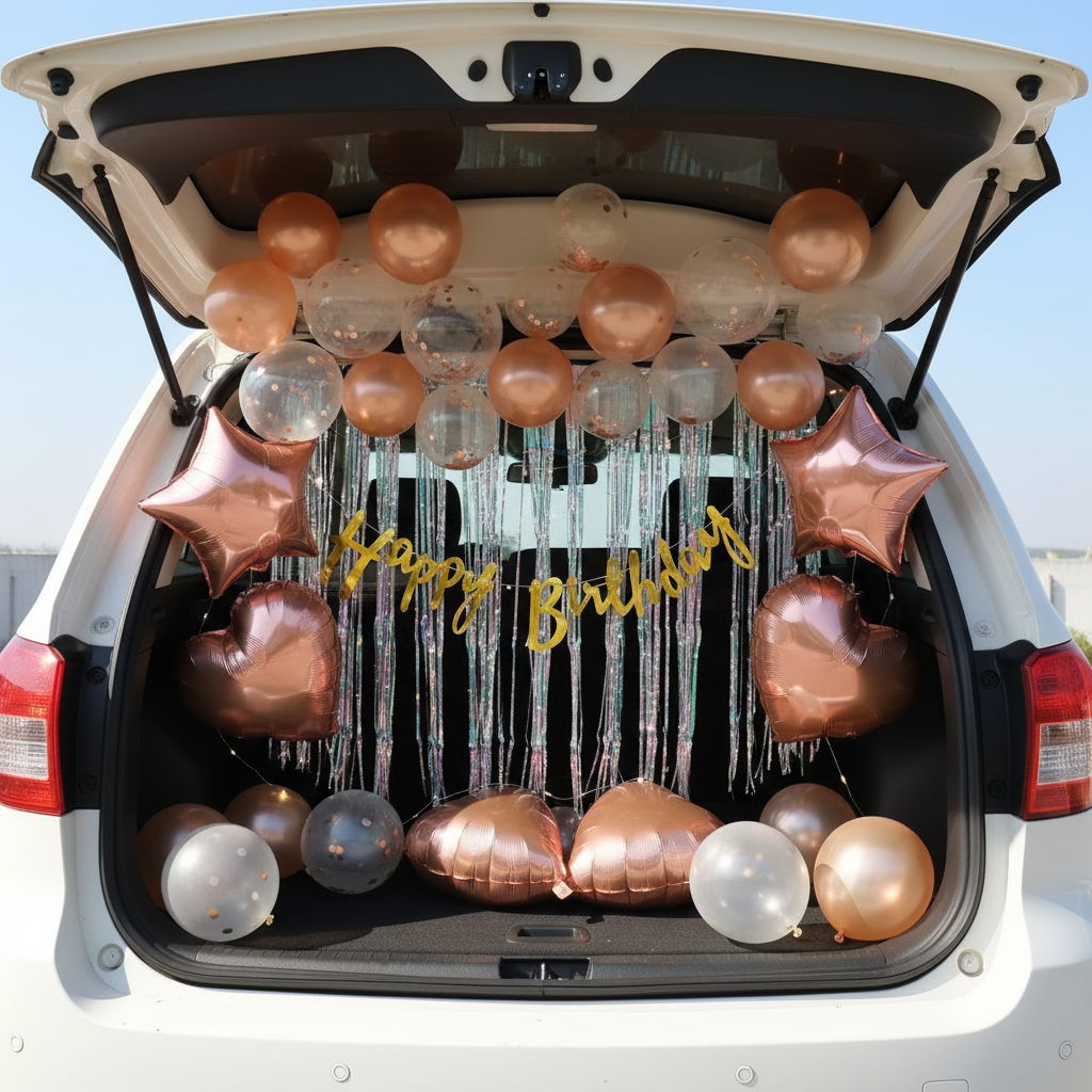 Rose Gold Radiance & Silver Sparkle Birthday Decor Kit (17 Pcs)