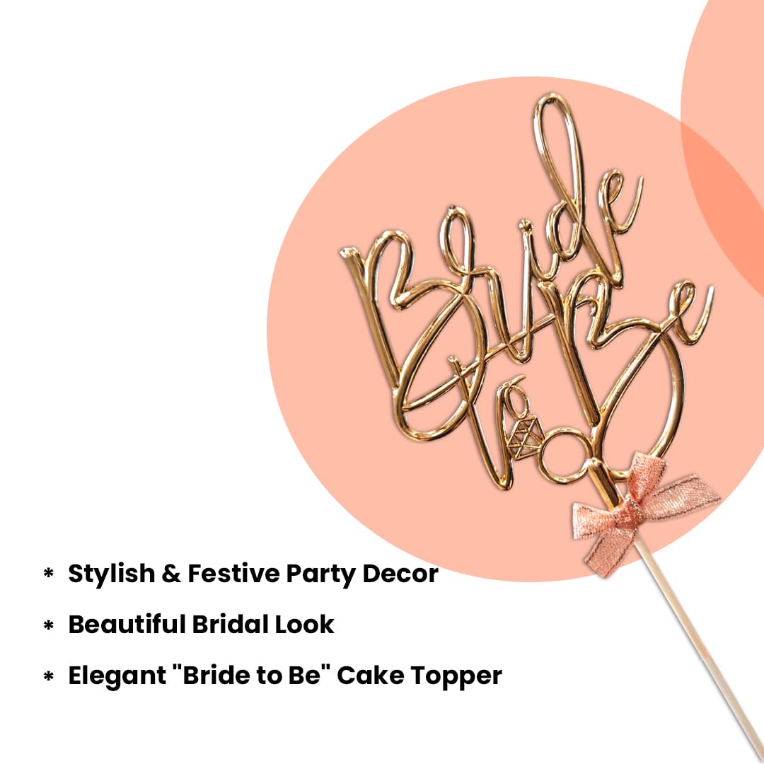 Bride to Be Cake Topper – Rose Gold | Bridal Shower, Bachelorette & Engagement Decoration