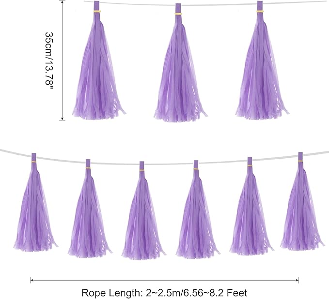 Lavender Paper Tassel Garland – Decorative DIY Backdrop