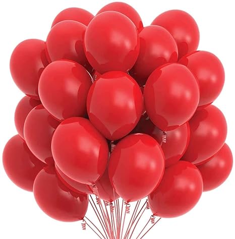 Metallic Balloons – Red & Silver (Pack of 50)