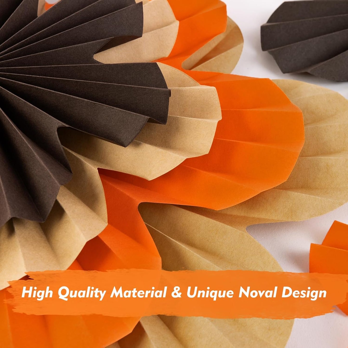 Brown Paper Flower Wall Decor Set of 9 | Rustic Classroom Fans & Floral Backdrop