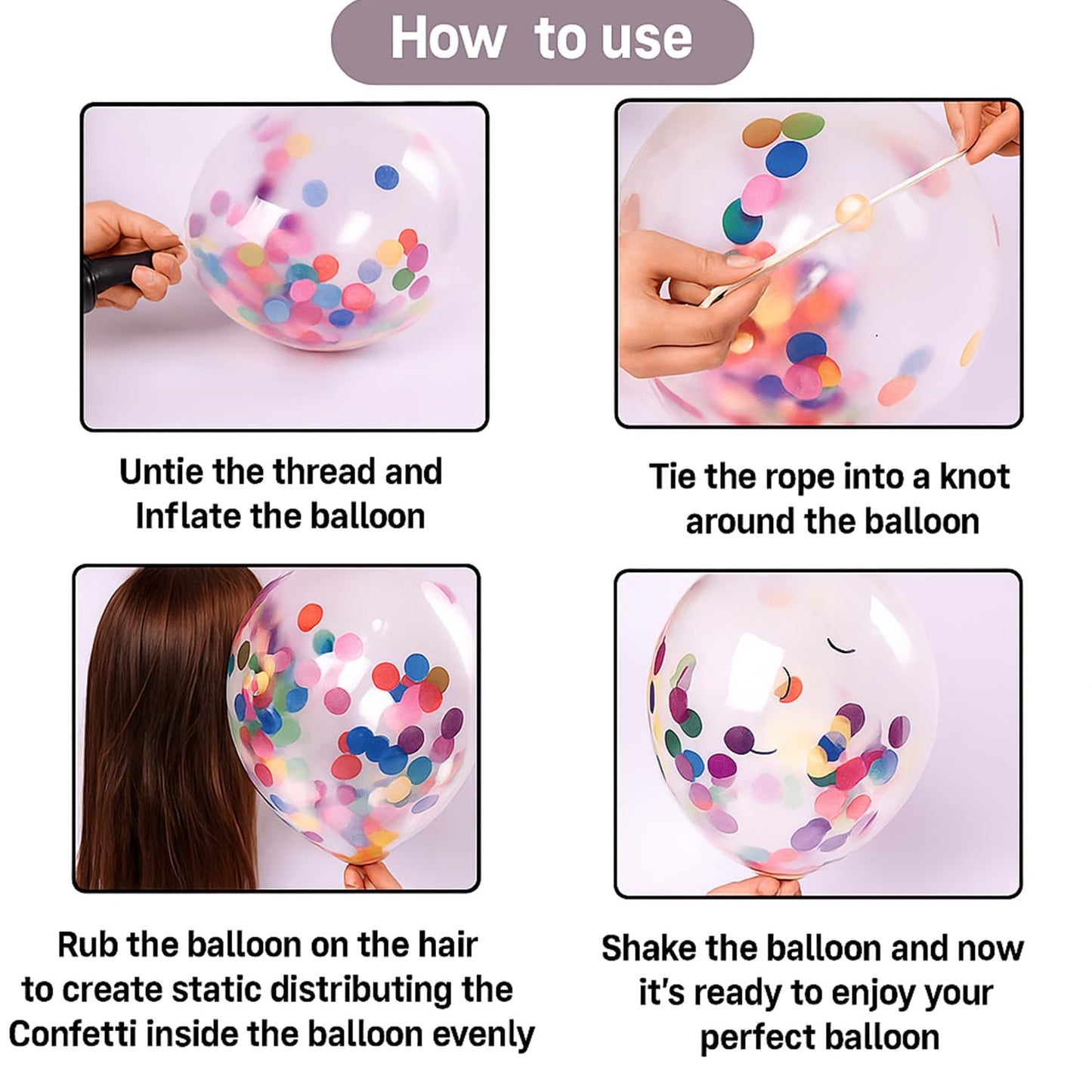 Multicolor Confetti Balloons – Set of 10 Pcs