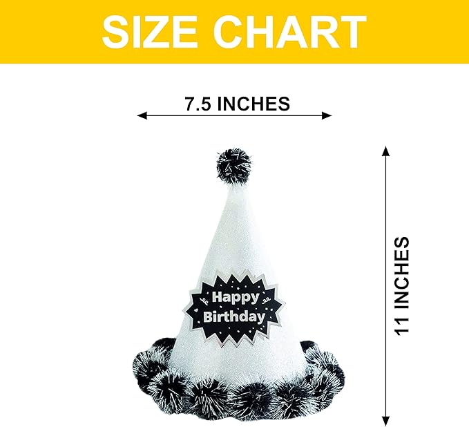 Happy Birthday Pom Hat – Silver