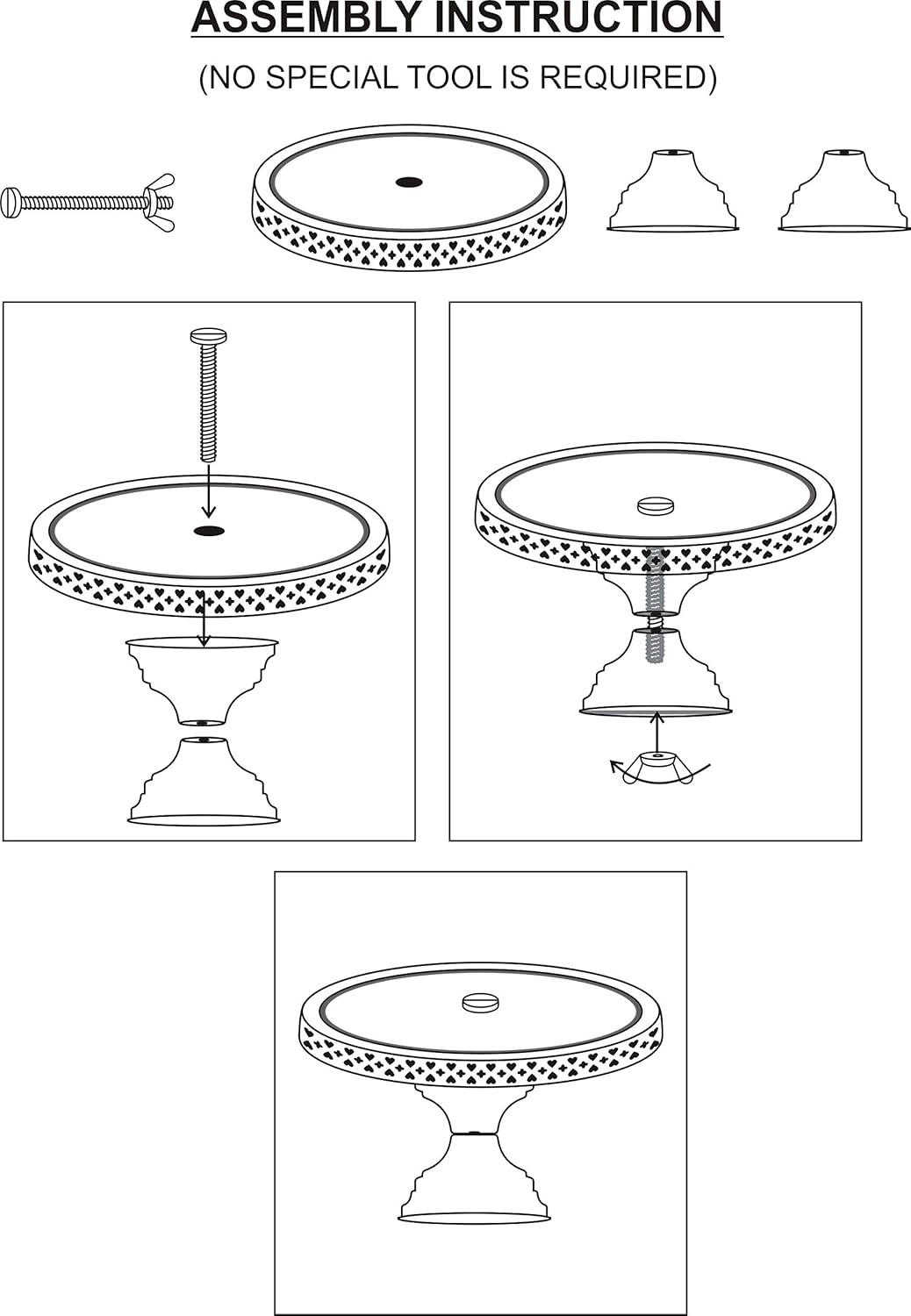 Round Cake Stand Pedestal, Metal (White)