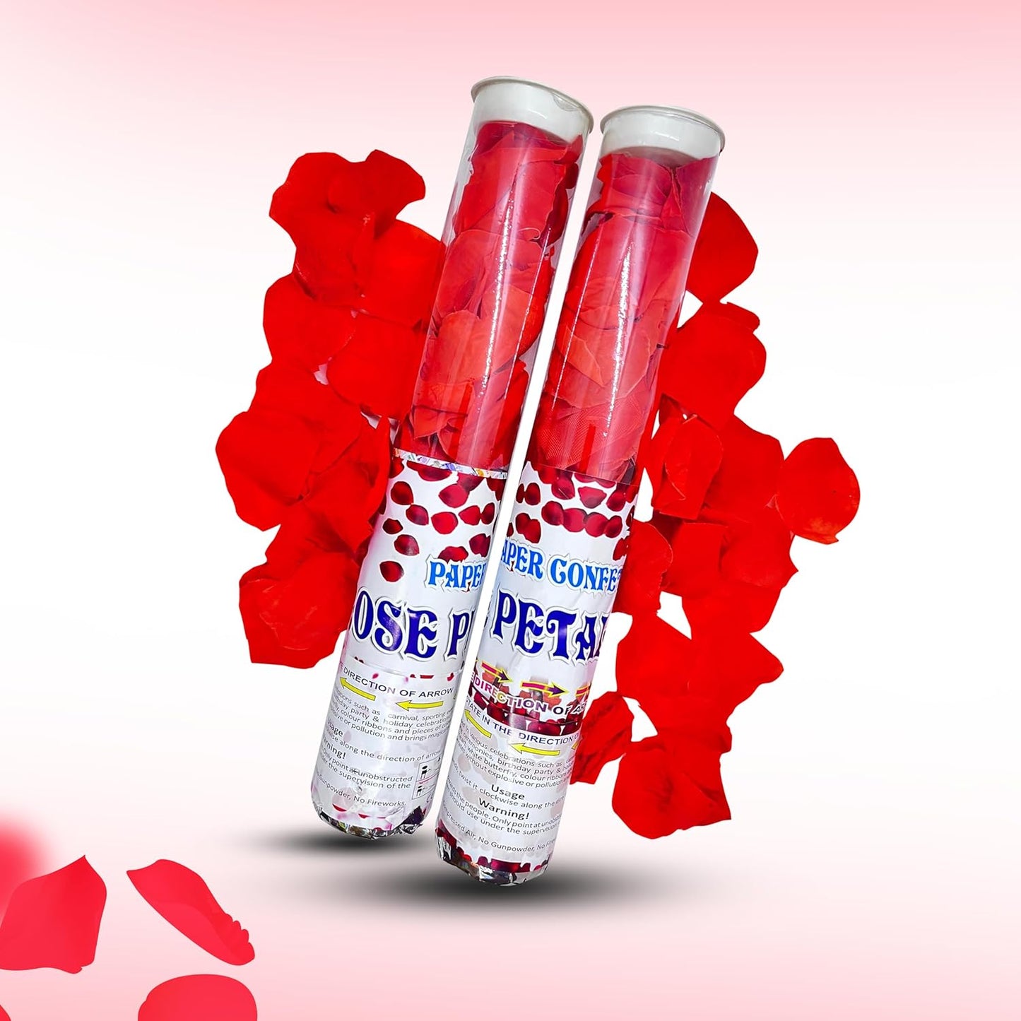 Party Poppers with Rose Petal Confetti – Biodegradable Celebration Poppers