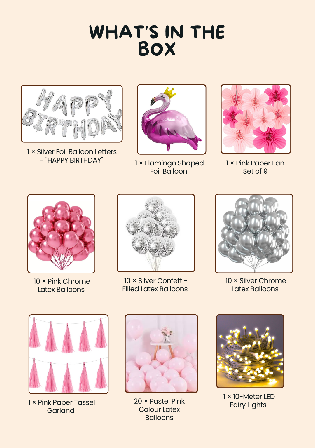 Flamingo Sparkle Happy Birthday Kit – Complete Pink & Silver Tropical Party Decor