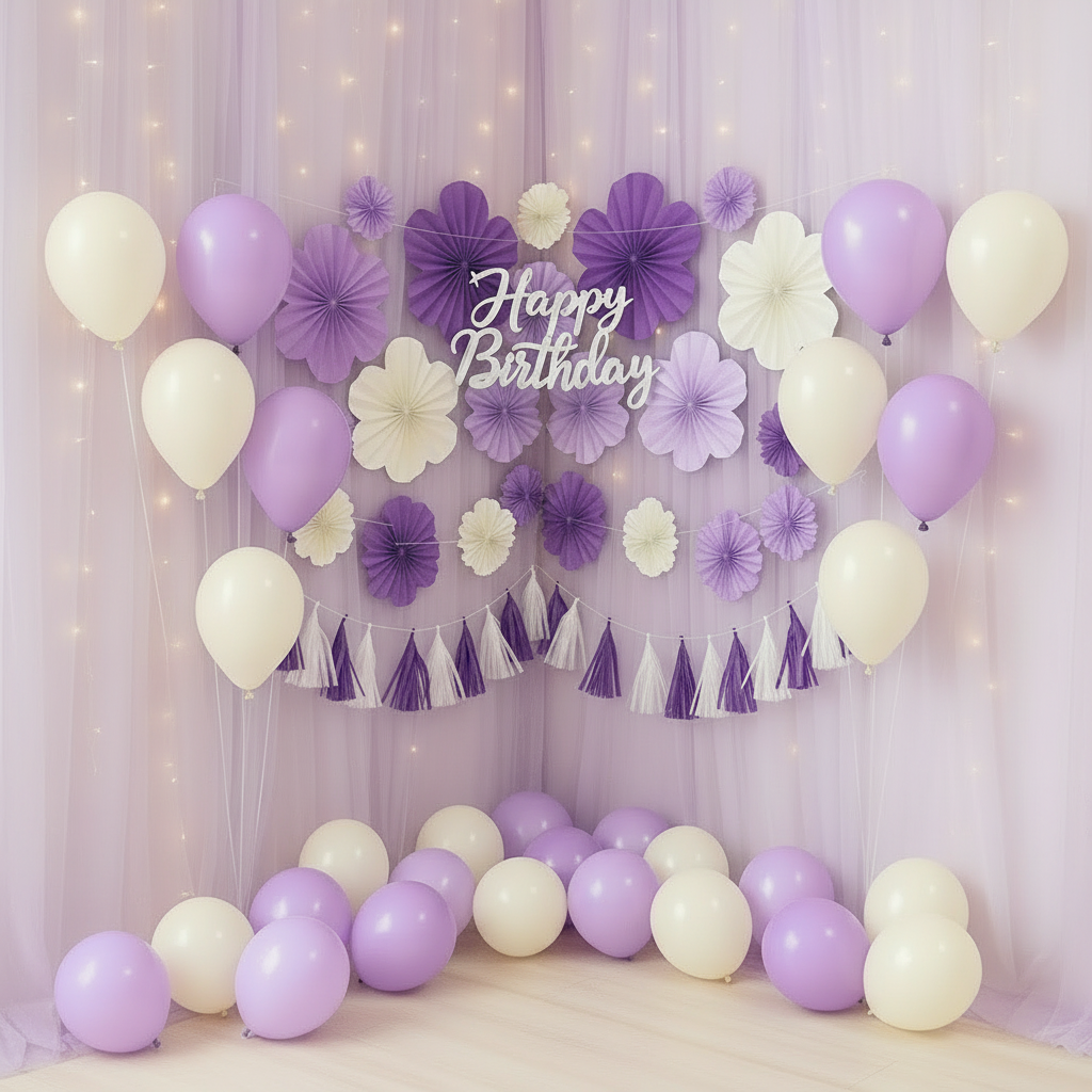 Lavender–Purple Dream Birthday Decor Bundle – Premium Room Decoration Kit💜