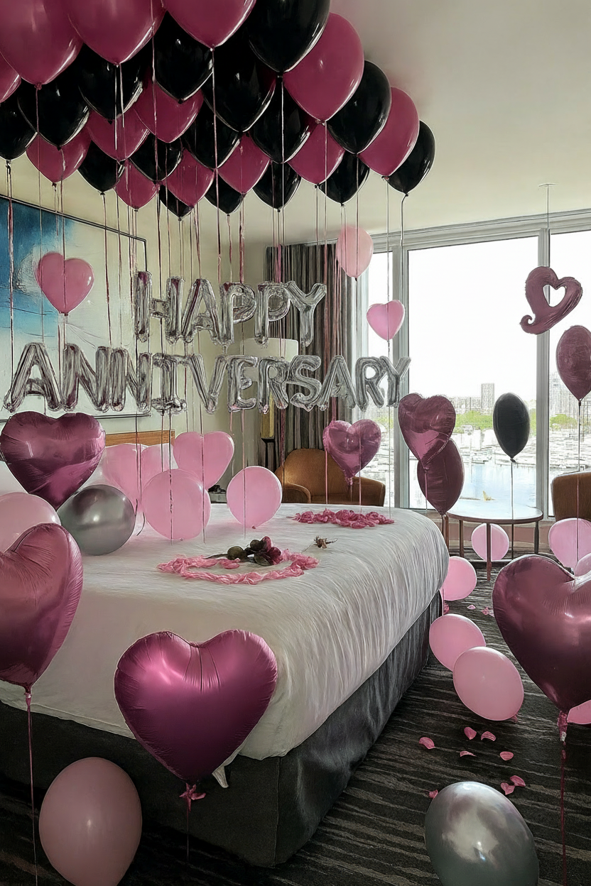 Ultimate Modern Glam Anniversary Kit - Black, Pink & Silver Chrome (155+ Pcs)