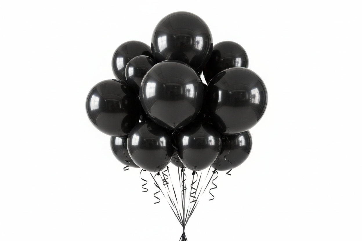 bunch of black balloons