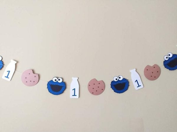 1st Birthday Cookies and Milk Banner – First Birthday Party Decorations