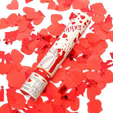 Heart Foil & Paper Confetti Popper Shooter – Red