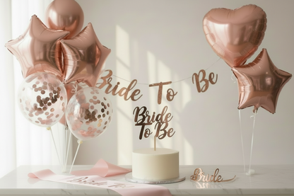Bride To Be Rose Gold Party Bundle – Complete Bridal Shower & Bachelorette Decoration Set