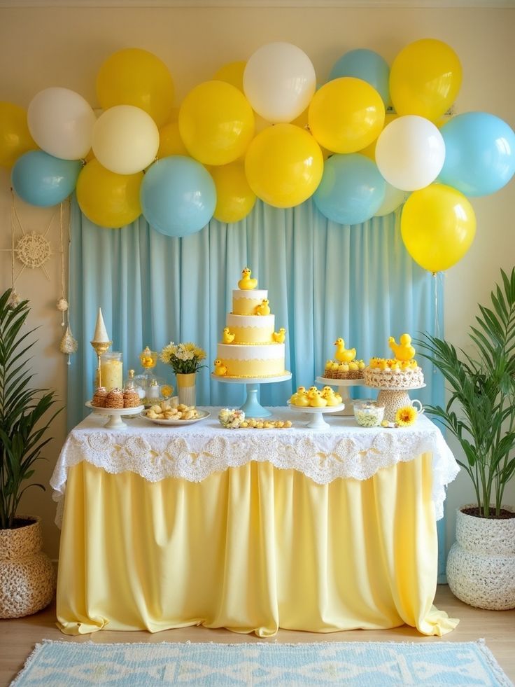 Pastel Sky & Sunshine Premium Decor Bundle - Blue, Yellow & White Theme (102 Pcs)