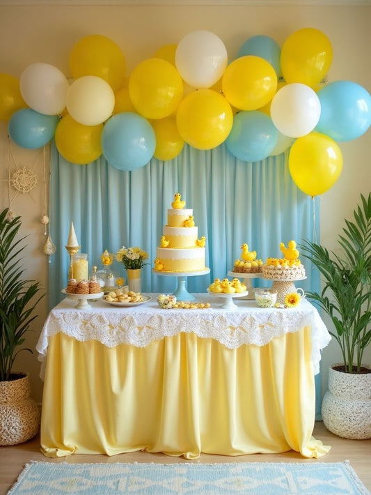 Pastel Sky & Sunshine Premium Decor Bundle - Blue, Yellow & White Theme (102 Pcs)
