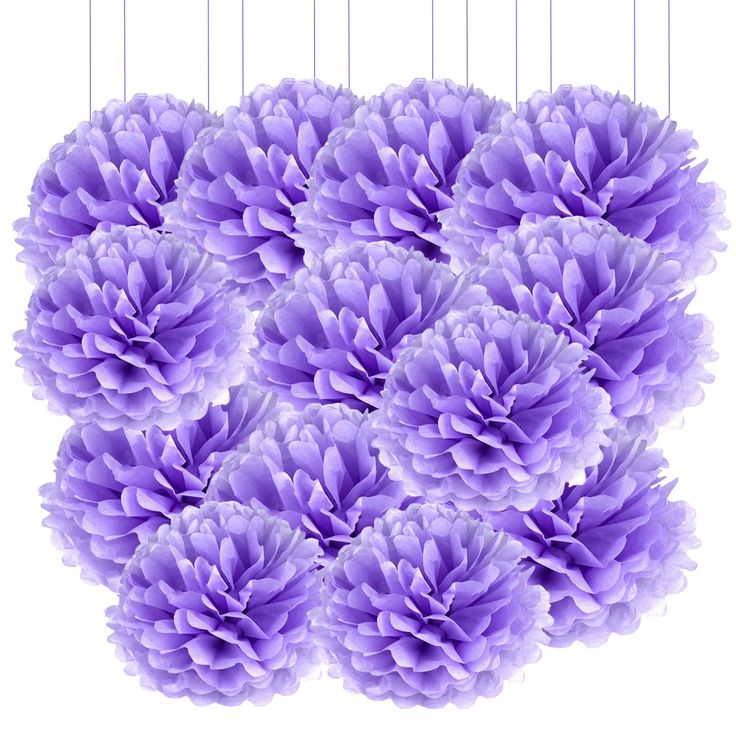 Lavender Tissue Paper Pom Poms – Flower Balls(14 Inch)