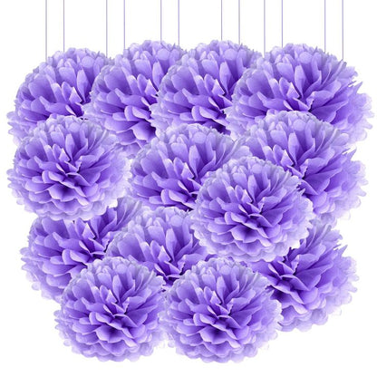 Lavender Tissue Paper Pom Poms – Flower Balls(14 Inch)