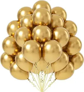 Golden Chrome Balloons – 25 Pcs