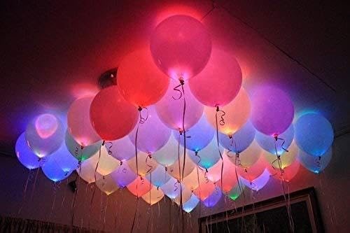 LED Balloons For Birthday Decoration (Multicolor) - Set of 20 Pcs LED Balloon For Decoration