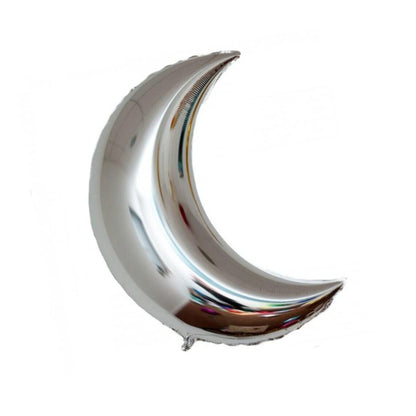 Moon Shaped Foil Balloon – Silver (Pack of 1)