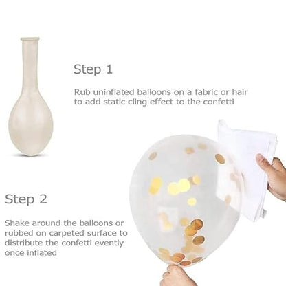 Solid Confetti Foil Balloons – Gold & Black (Set of 14 Pcs)