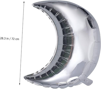 Moon Shaped Foil Balloon – Silver (Pack of 1)