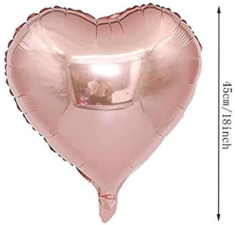 Rose Gold Balloon Bouquet – 14 Pcs Set (Confetti, Metallic, Heart & Star Foil Balloons)