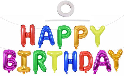 Multicolored Happy Birthday Foil Balloon - Set Of 13