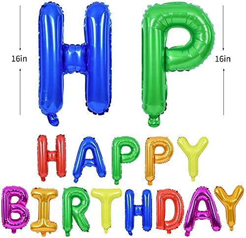 Multicolored Happy Birthday Foil Balloon - Set Of 13