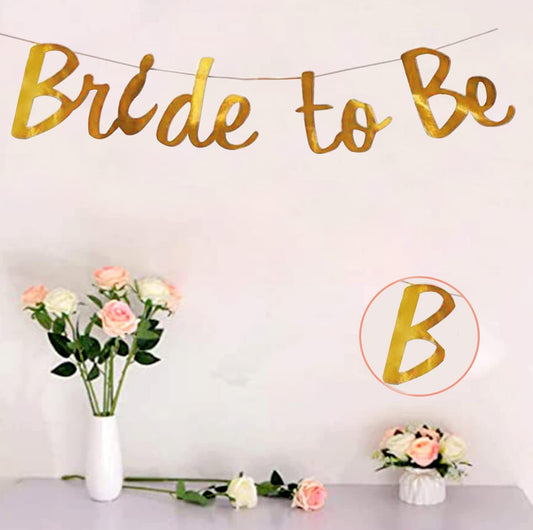 Gold "Bride to Be" Bunting – Elegant Wedding & Party Banner Decor