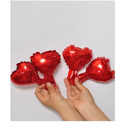 5 Inch Red Heart Balloons – 6pcs Red Foil Heart Balloons for Decoration