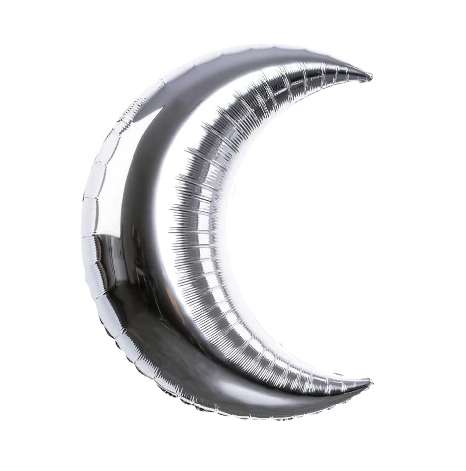 Moon Shaped Foil Balloon – Silver (Pack of 1)