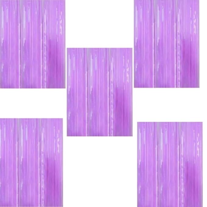Pastel Purple Foil Curtain Backdrop – 2Pcs Set | Royal & Whimsical Party Decor