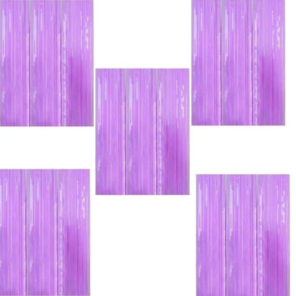 Pastel Purple Foil Curtain Backdrop – 2Pcs Set | Royal & Whimsical Party Decor