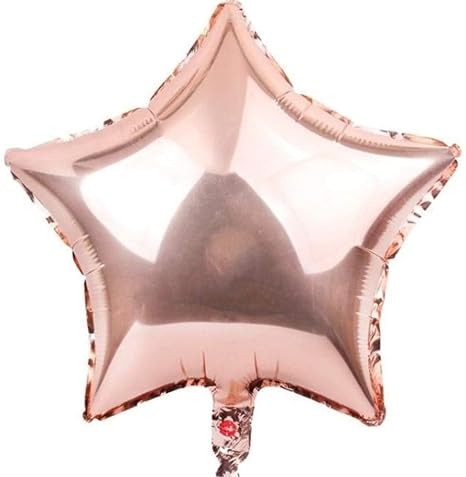 Rose Gold Balloon Bouquet – 14 Pcs Set (Confetti, Metallic, Heart & Star Foil Balloons)