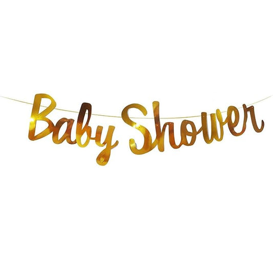 Gold Baby Shower Banner – Elegant Golden Party Decor