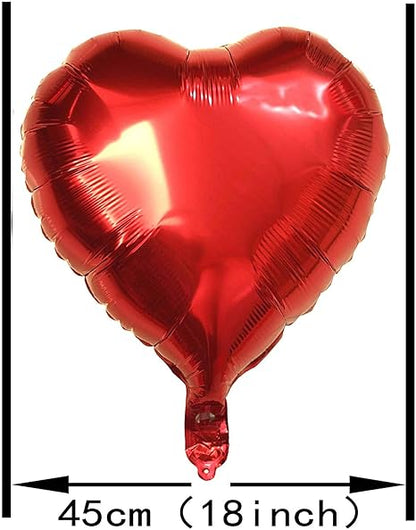 Red Heart Balloons – 5pcs Red Foil Heart Balloons for Decoration