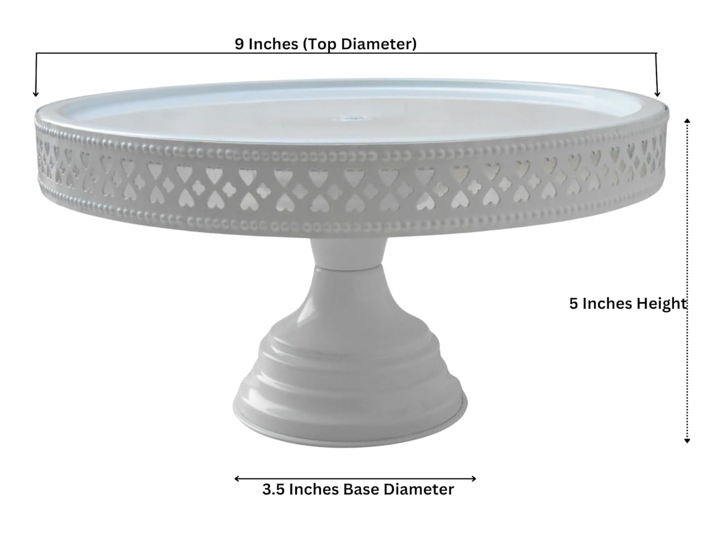 Round Cake Stand Pedestal, Metal (White)