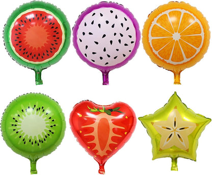 Fruit Theme Foil Decoration Combo – Strawberry, Watermelon,Dragon, Orange & Kiwi Balloons (5 Pcs)