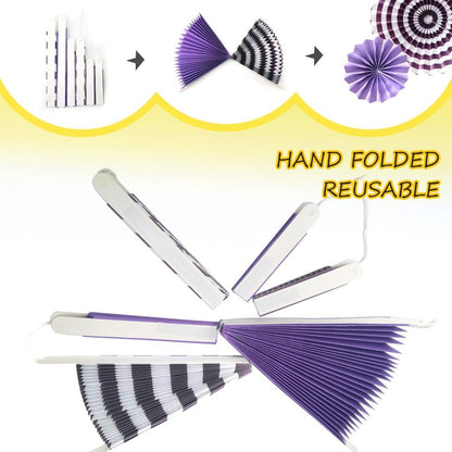 Purple Paper Fan Set of 6 | Hanging Decor