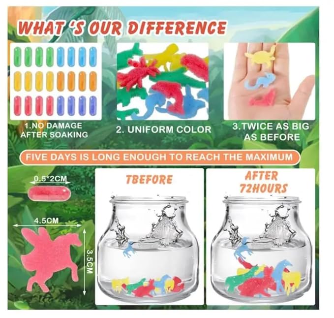 Surprise Water Magic Animals Capsules – Assorted Sponge Creature Toys (Multicolor)