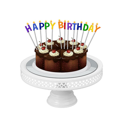 Round Cake Stand Pedestal, Metal (White)