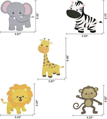 Jungle Animal Hanging Swirl Decorations – 12 Pcs Safari & Zoo Theme Party Decor