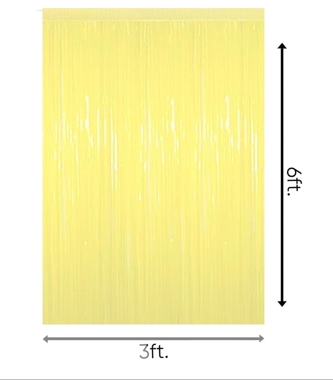 Pastel Yellow Foil Curtain Backdrop – 2Pcs Set | Soft Party Decor & Photo Background