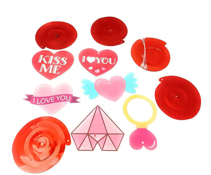 "I Love You" Themed Hanging Swirls – 12 Pcs | Romantic Ceiling & Wall Decor
