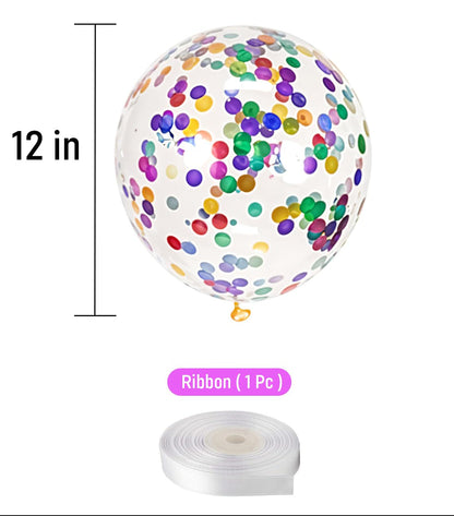 Multicolor Confetti Balloons – Set of 10 Pcs