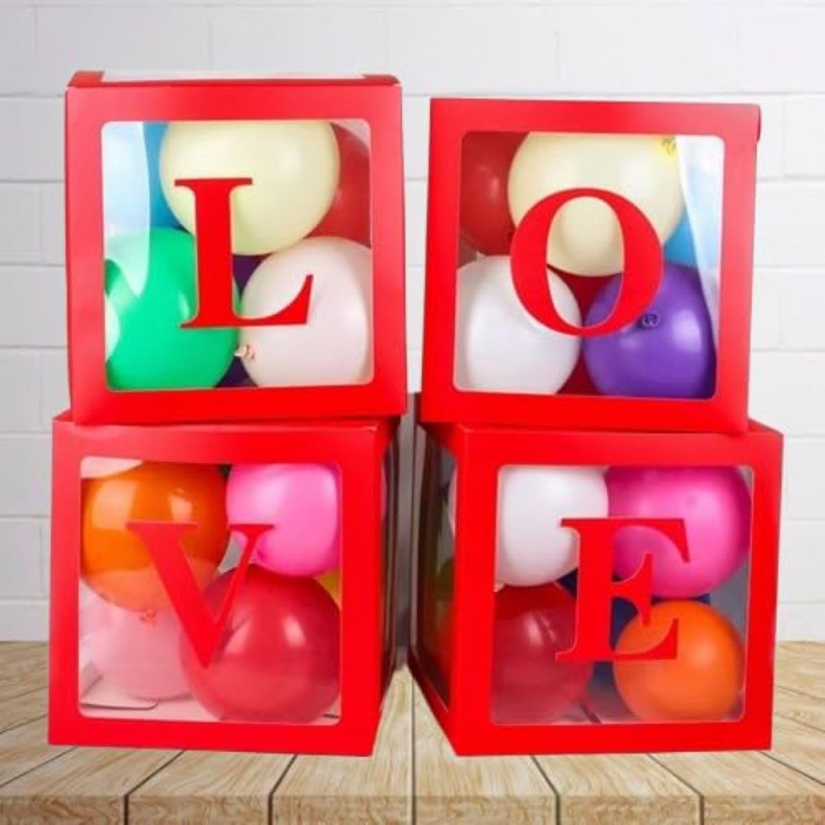 Red Love Baby Boxes – Decorative Cardboard Blocks for Baby Showers & Photoshoots