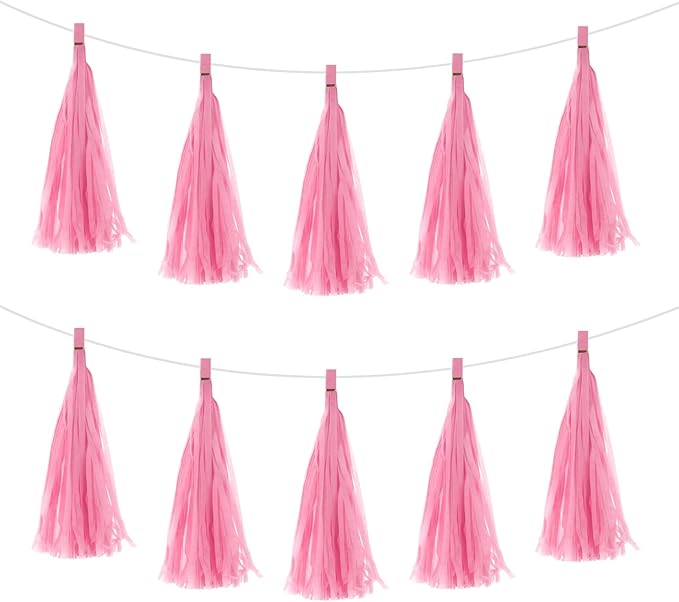 Pink Paper Tassel Garland – Decorative DIY Backdrop