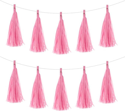 Pink Paper Tassel Garland – Decorative DIY Backdrop